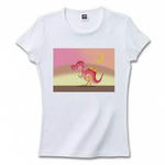 シンプルイラスト（恐竜）のプリントTシャツ（ホワイト）各種